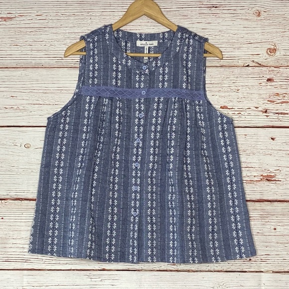 NWT Emmie Rose Chambray Sleeveless Top Sz L - Picture 4 of 15